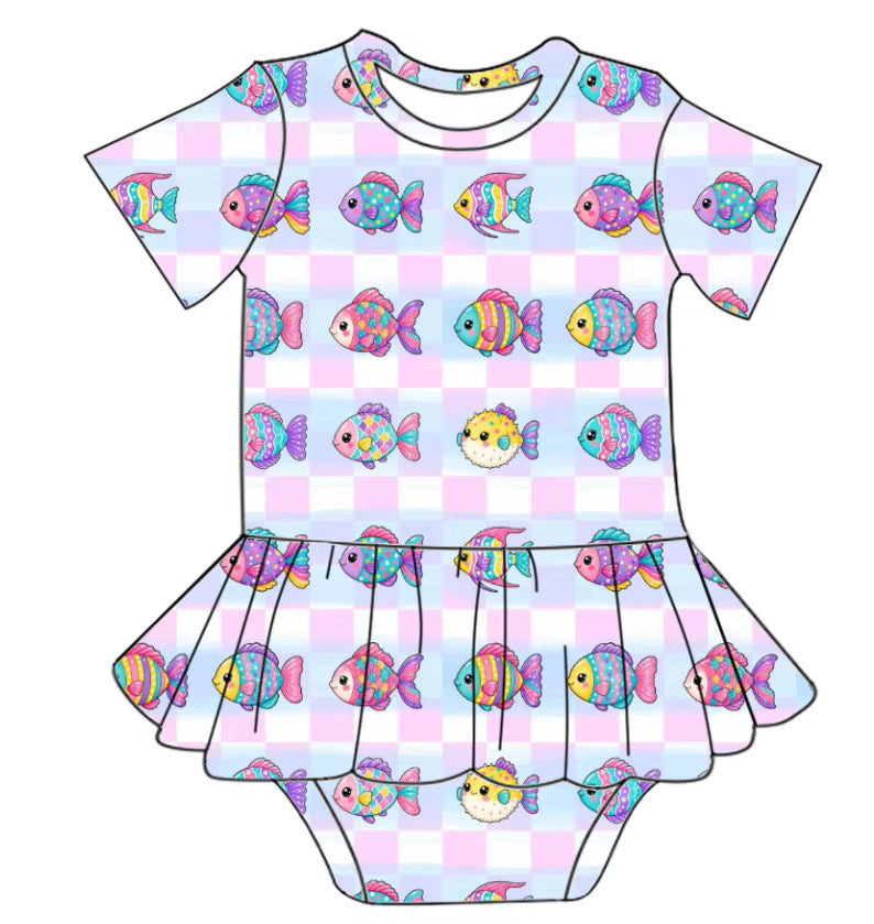 Rainbow Fish Twirl Romper