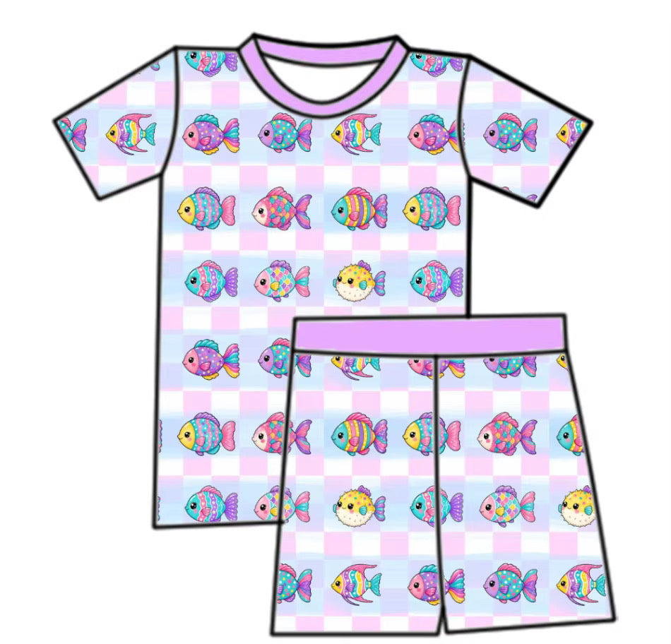 Rainbow Fish Shorts Set